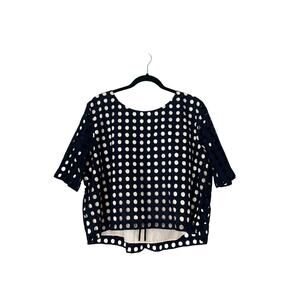 Ann Taylor Navy Polka Dot Blouse